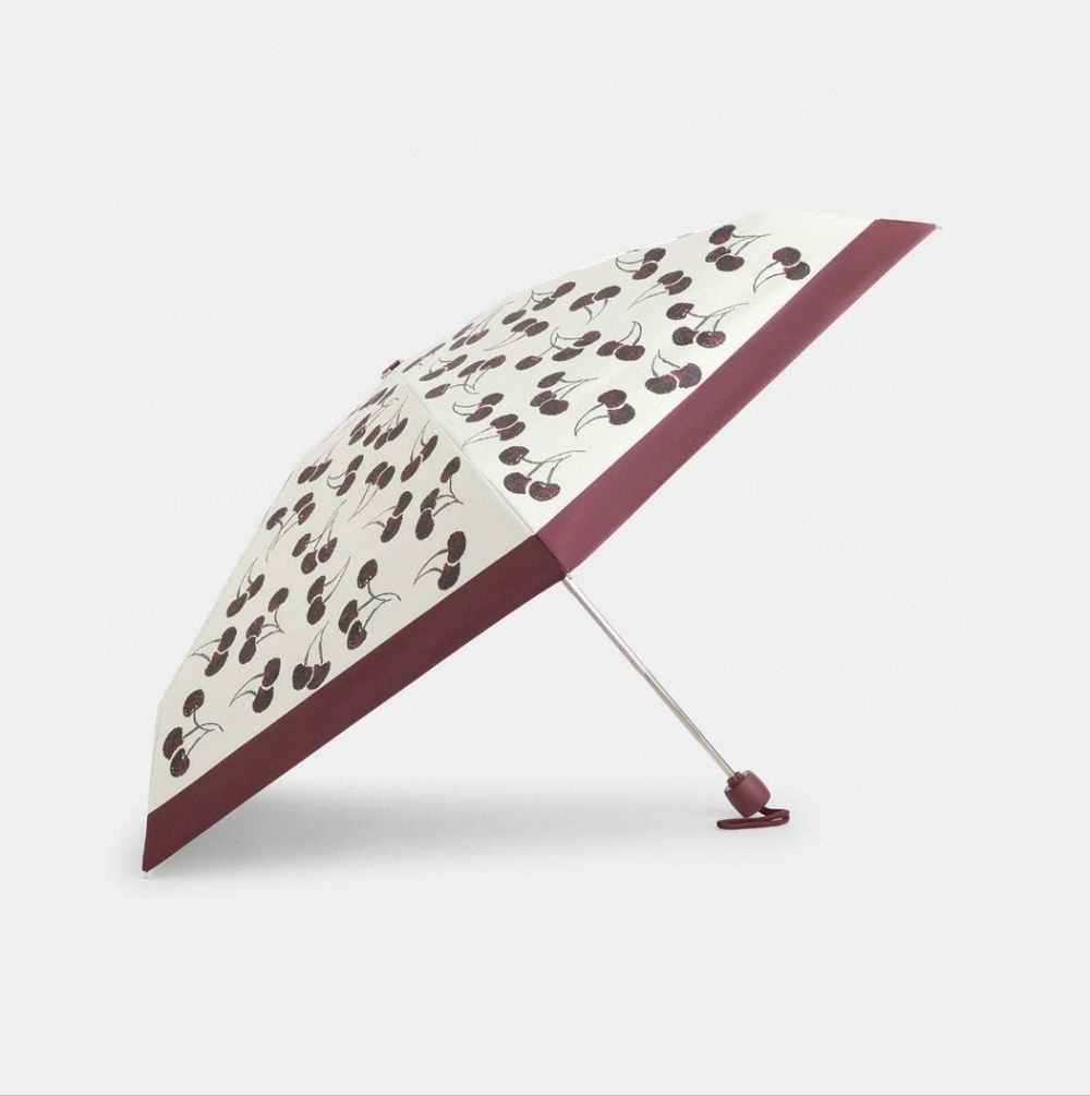 NWT Coach Uv Protection Mini Umbrella With Cherry Print